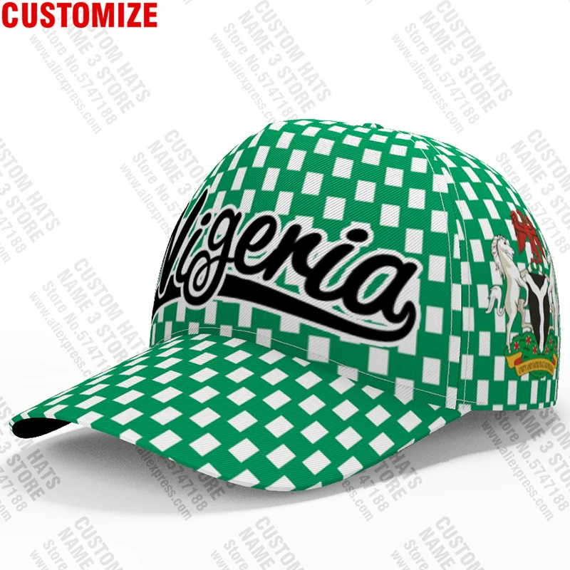 Nigeria Baseball Cap Free 3d Custom Made Name Team Logo Ng Hat Nga Country Travel Federal Nigerian Nation Republic Flag Headgear