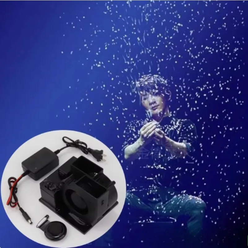 جهاز إلكتروني عن بعد + زر مزدوج النفخ ندفة الثلج ورقة آلة عاصفة الثلج خدع سحرية للتحايل الساحر الدعائم