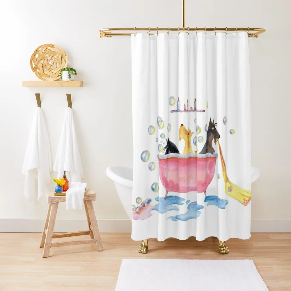 

Scottish terriers bath time Shower Curtain Bathroom Fabric Bathroom Accessories Cute Shower Elegant Bathroom Curtain