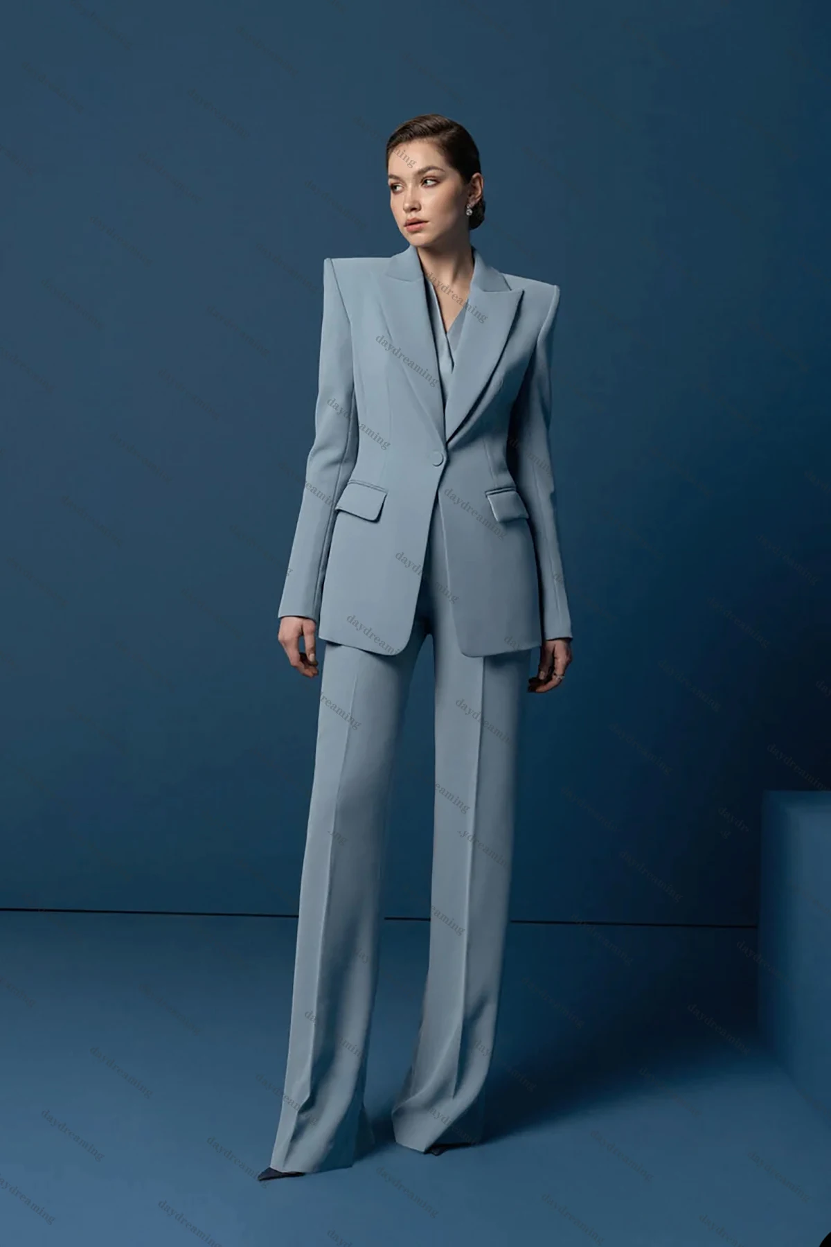 Simple Women Suits Dresses One Button Jacket Pants Party Gown Custom Made Streetwear Power Blazer