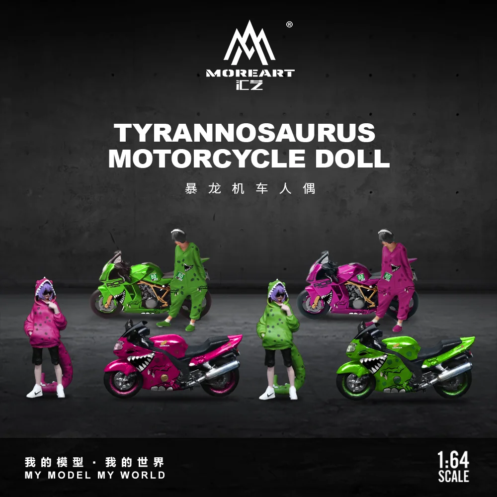 In stock*MoreArt 1:64 BR1100XX Bone Dragon Motorcycle Cool Girl