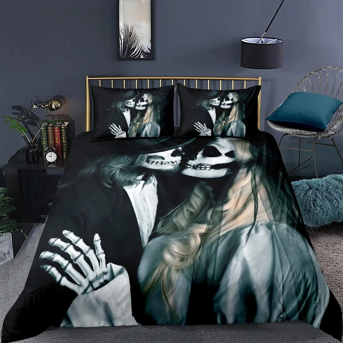 set-copripiumino-teschio-re-e-regina-per-bambini-ragazzi-e-adulti-decorazione-camera-da-letto-halloween-morbido-copripiumino-e-federe