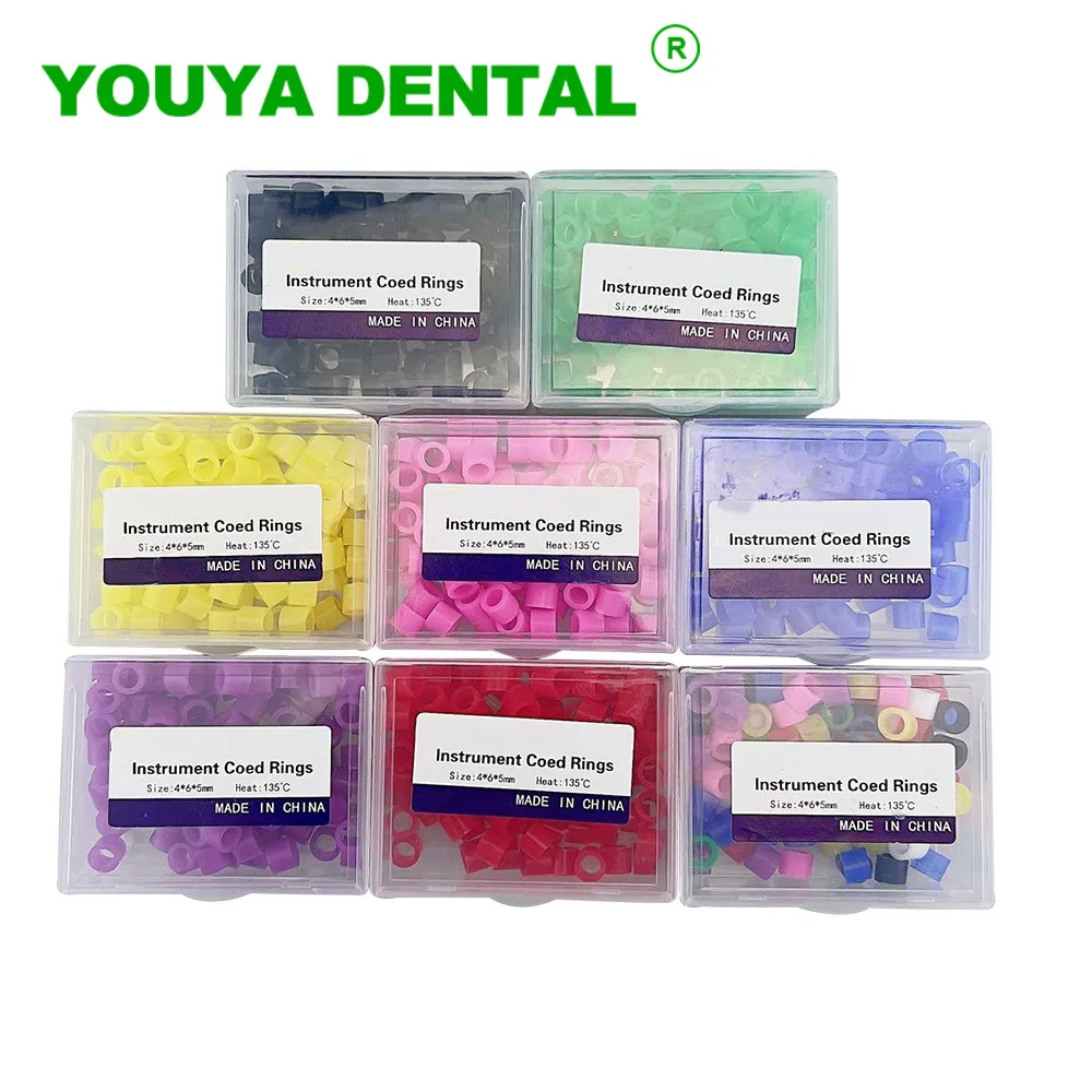 100Pcs/box Dental Instrument Code Ringe Kunststoff Identifikation Färbung Kreis Universal Zahnmedizin Zahnarzt Werkzeuge Zubehör