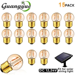 Globe E27 LED Light Bulbs DC 12V 24V G40 1W Bulbs for Solar String Lights RV Camper CabinInterior Low Voltage Lighting Lamp