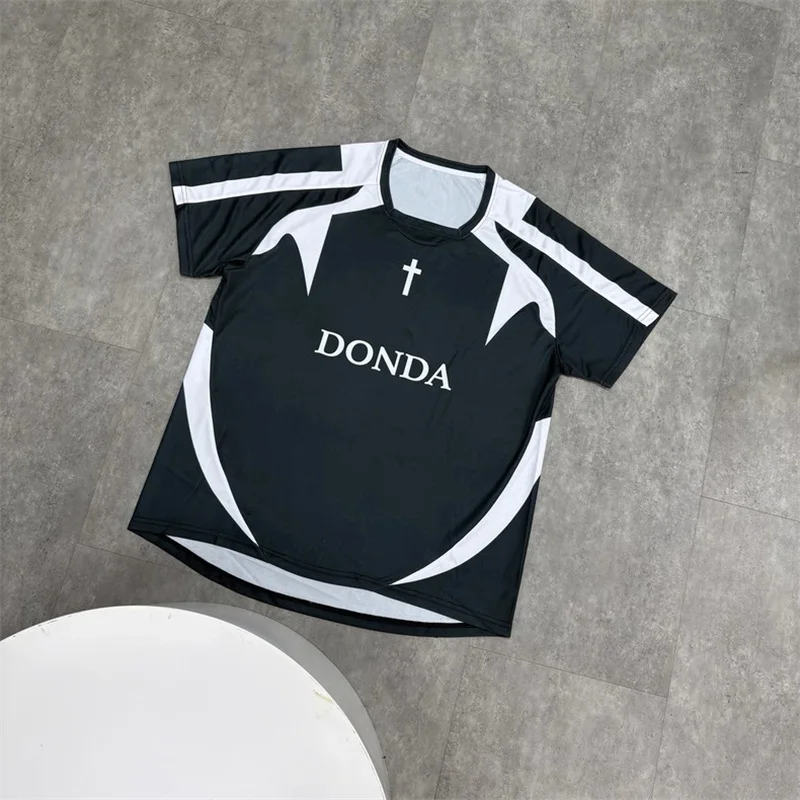 

YEEZY X Donda 2 Soccer Jersey Men Women High Quality Paris Audition Mesh T-Shirts Real Photo