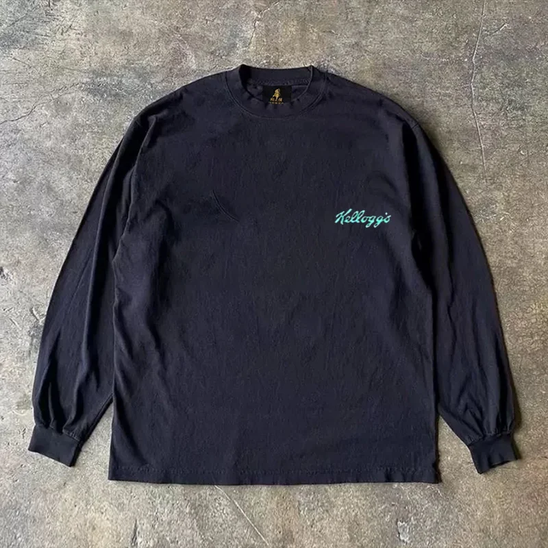 Long Sleeve T-Shirt 310 Pure Cotton Double Thread Women's Style Three Needle Charitable Fundraising Upward Hero American Couple