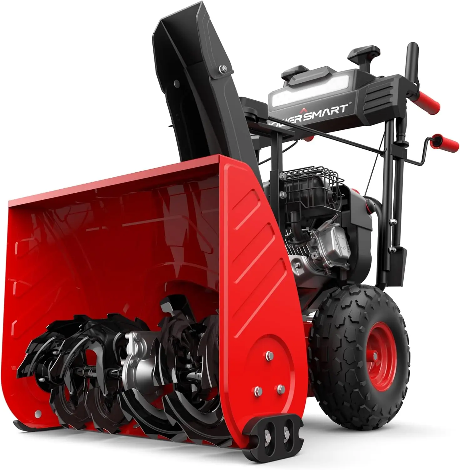 24-Inch Self-Propelled Gas Snow Blower, Powered by B&S 208cc Engine, Electric Start, 13-Inch Snow Tires, Handle Warme