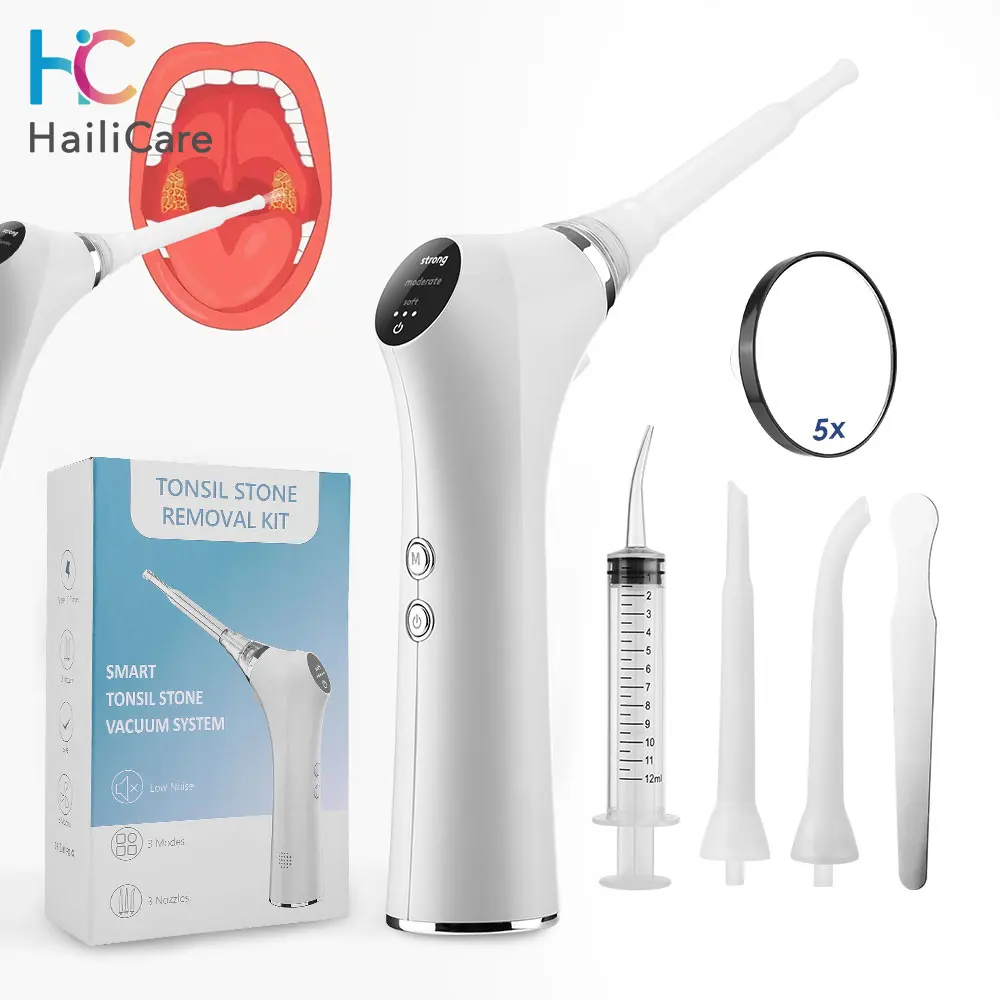 Electric Tonsil Stone Remover Vacuum Tonsil Stone Removal Kit With Irrigation Syringe Instant Suction Tonsil Stone Removal