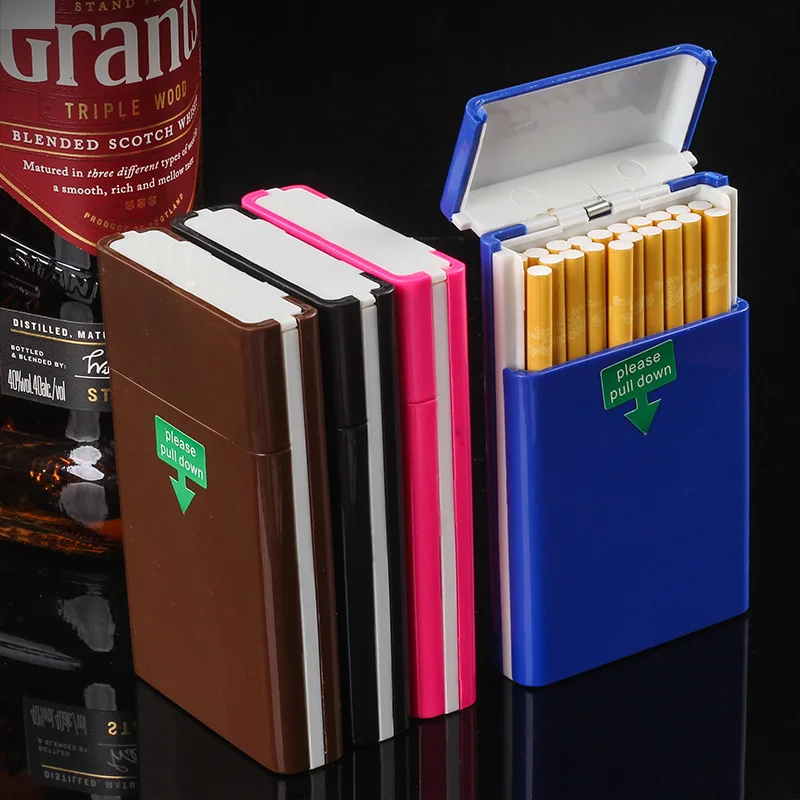 Elongated Slim Cigarette Case 20pcs Plastic Portable Moisture-proof and Pressure-proof Cigarette Accessories