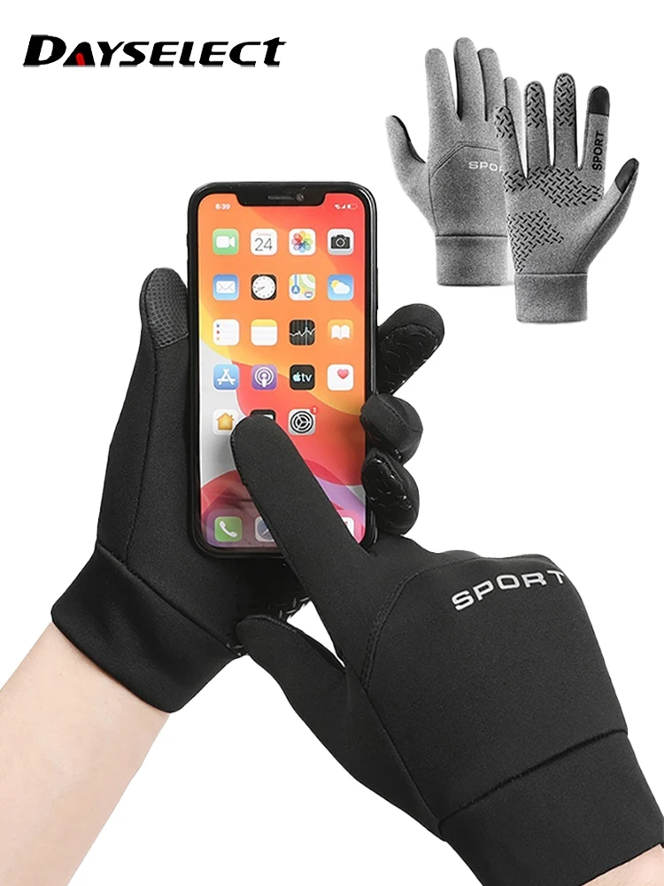 AliExpress dayselect Fishing Gloves Outdoors Waterproof Autumn Winter Add Fleece Warmth Anti-slip Touch Screen Mountain Climbing Cycling Windproof