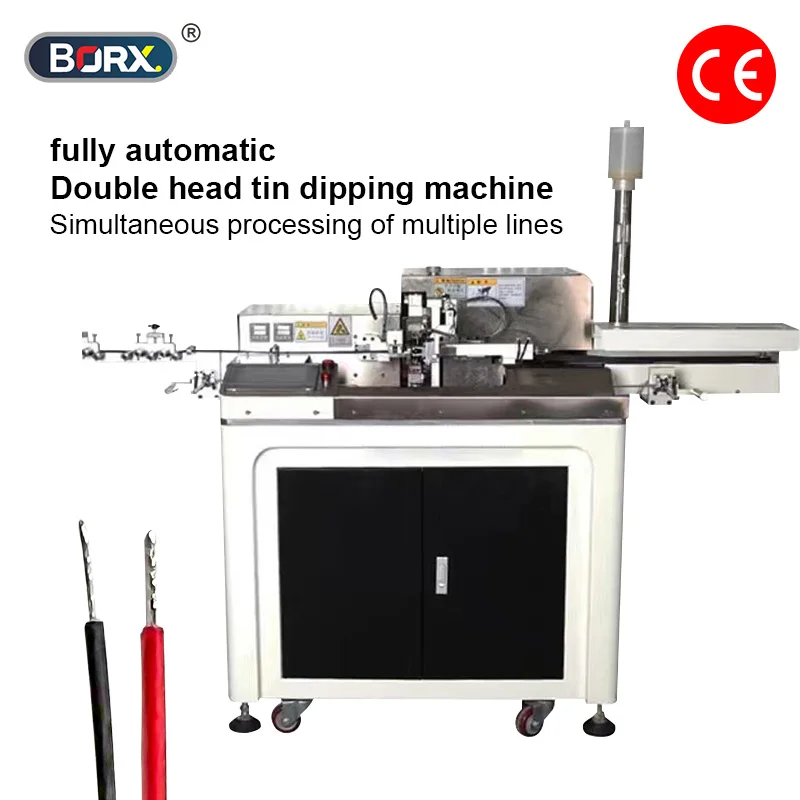 BORX Double Automatic Double Head Tinning Machine With Fully Servo System For Electronic Wires High-Temperature Silicone Cables