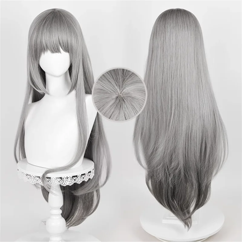 

Game Reverse:1999 Bkornblume Cosplay Wig 85cm Grey Gradient Long Hai Heat Resistant Synthetic Halloween Party Accessories Props