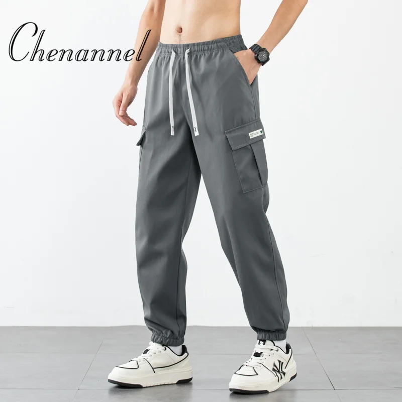 Loose Fit Multi Pocket Joggers Men's Street Style Waist Drawstring Casual Pants Cargo Pants For Fitness Outdoor
