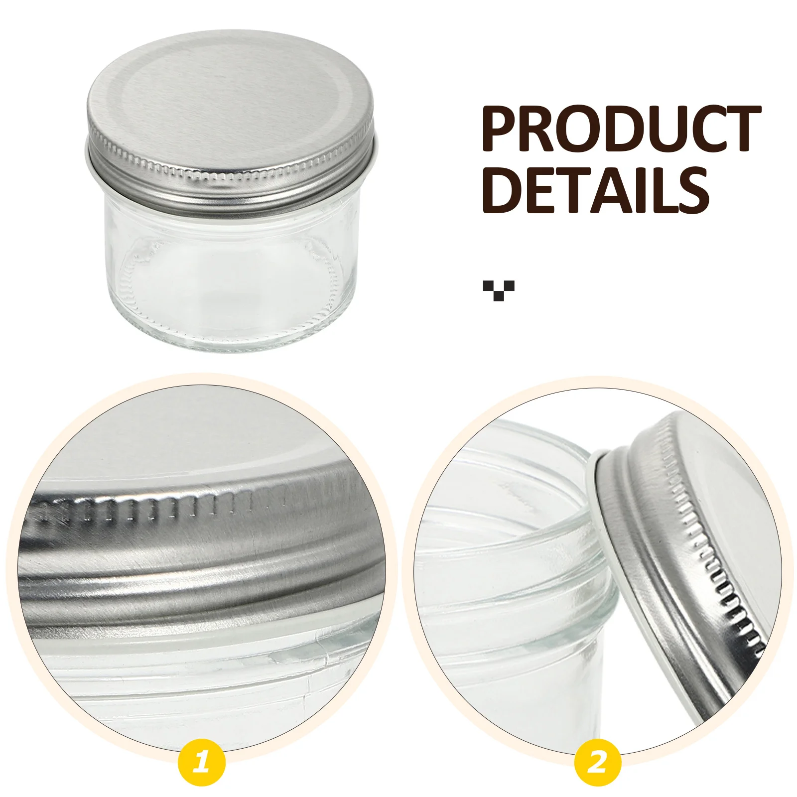 

6 Pcs Glass Containers High Quality Mason Jars Sealing Bottles Cans Eco Friendly Reusable Storage Honey Jam Grain Yogurt