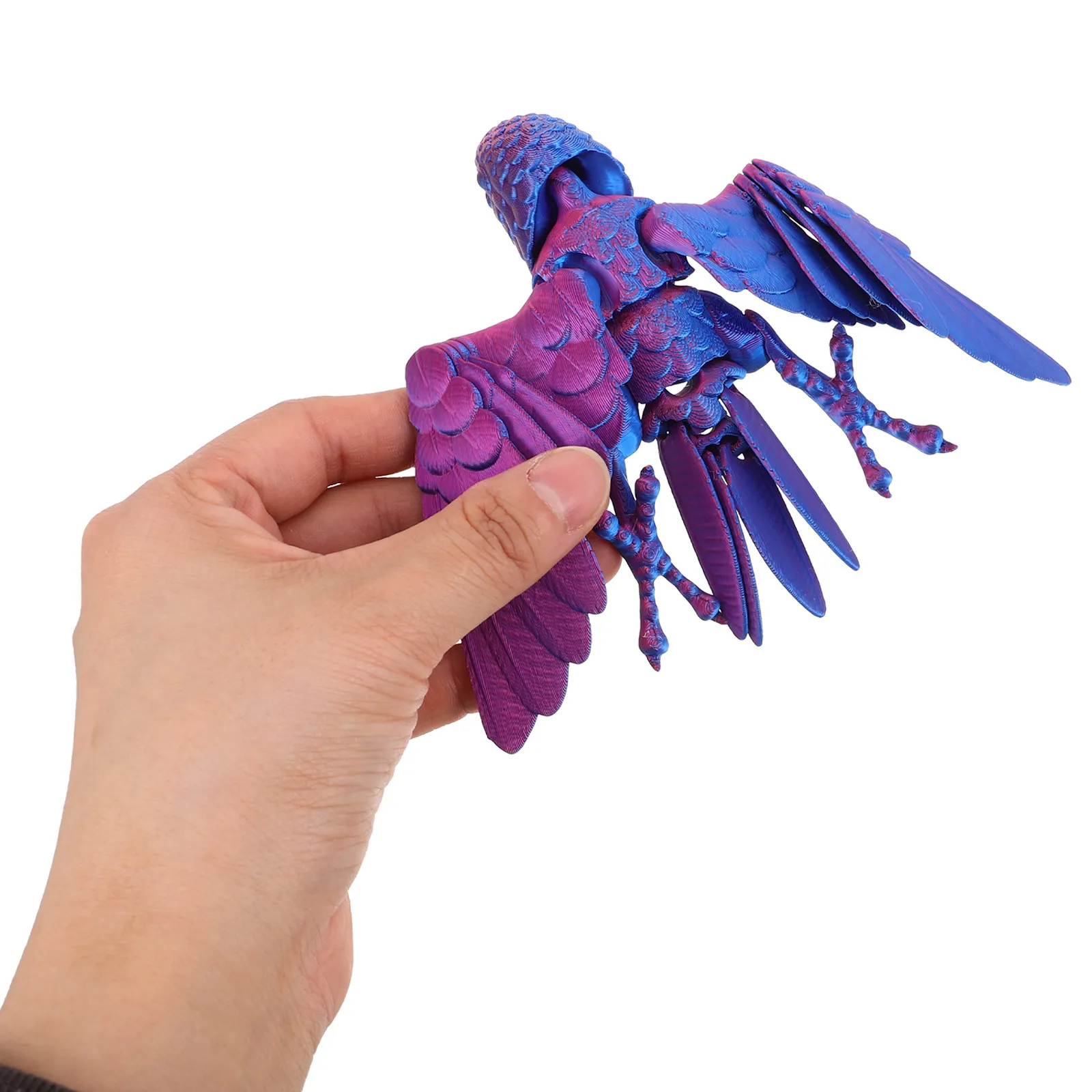 

3D Printed Articulated Parrot Statue with Movable Wings Flexible Joints Ideal for Home Decor Office Desk Kids Play Realistic