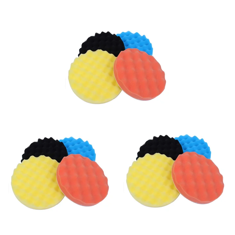 12Pcs 7Inch/180Mm Sponge Polishing Buffer Pad Kit Tool For Car Polisher