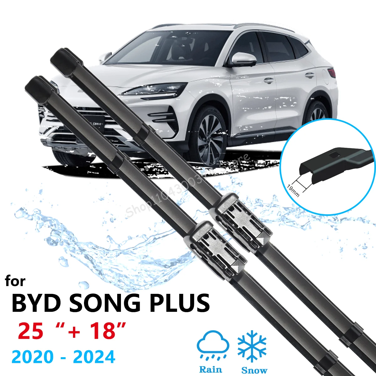 

For BYD SONG PLUS DM-i EV SA3 Seal U Sealion 6 2020~2024 Front Rear Wiper Blades Rubber Windows Replacement Cleaning Accessories