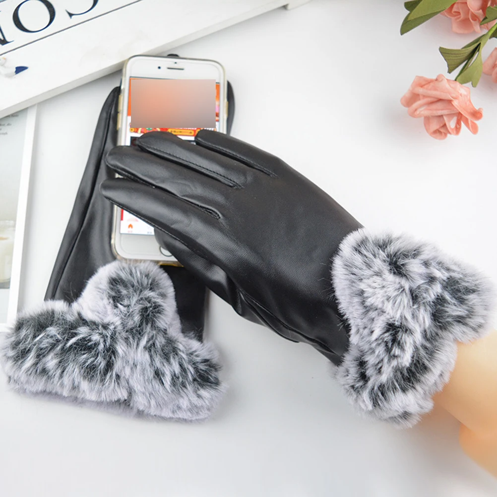 

1 Pair Touch Screen Extra For Winter Outdoor Gloves Warm Windproof Glove Outdoor Sports Gloves For Winter Hiking Black