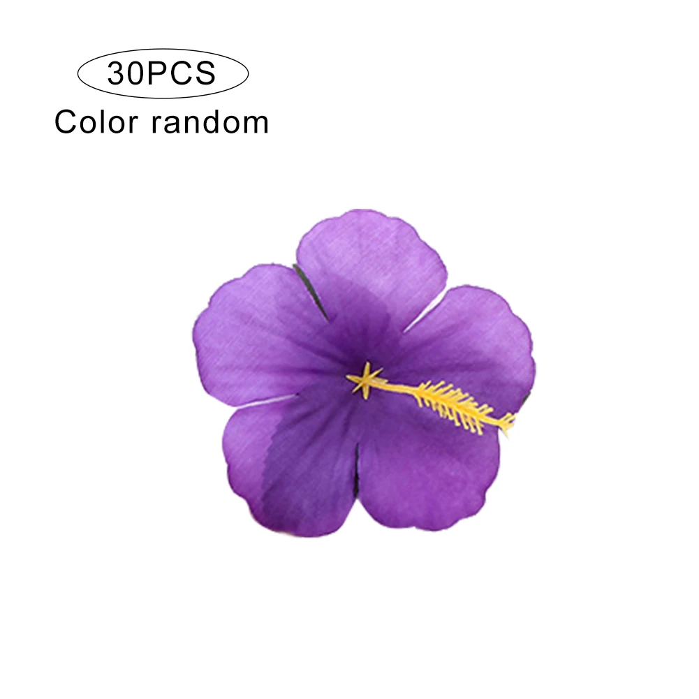 30 pieces of Hawaiian colorful HIBISCUS artificial flower tabletop decoration and center decoration