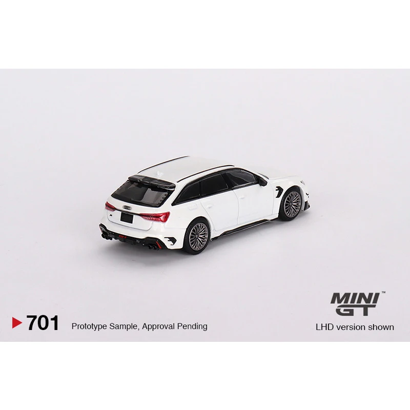 MINIGT 701 재고 1:64 RS6 R Glacier 화이트 메탈릭 다이캐스트 자동차 모델 컬렉션 장난감