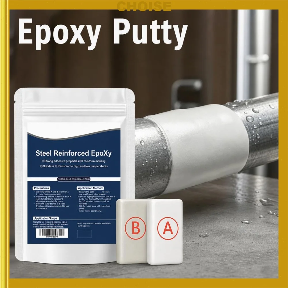 Steel Reinforced Epoxys Puttys High Strength 2 Part Filler Fast Repair Clay Waterproof Heat Resistant Concrete Pipe Crack Repair