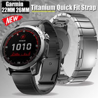 Real Titanium Metal Strap 22mm 26mm For Garmin Fenix 8 E 51mm 47MM 7X 6 5 Luxury Business Male Watch Band for Garmin Approach 70