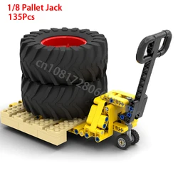 MOC 1/8 Pallet Jack City Trailer Forklift Vehicle Drag Car Building Blocks DIY Educational Bricks Children Toys Birthday Gifts