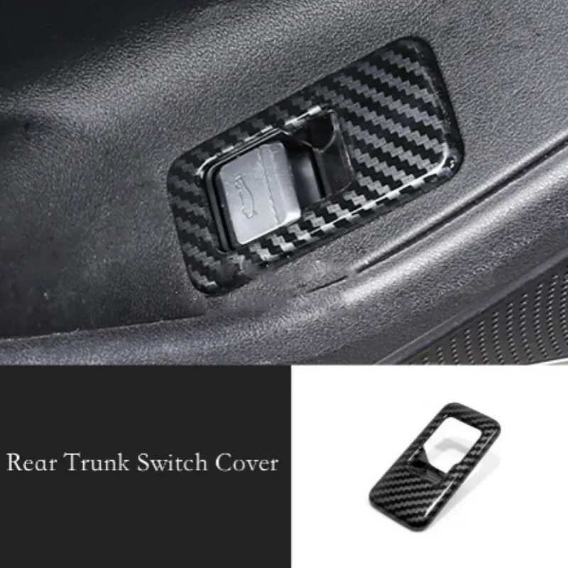 

Carbon fiber rear trunk, tailgate switch cover trim, automotive interior accessories for BYD HAN DM-i EV 2020-2024