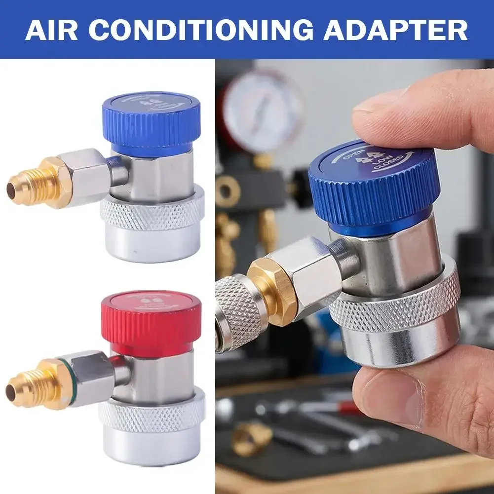 For R134A Adjustable Quick Coupler Adapter Low Side Connector for Car AC Freon Charging, Gas Injector with Quick Release