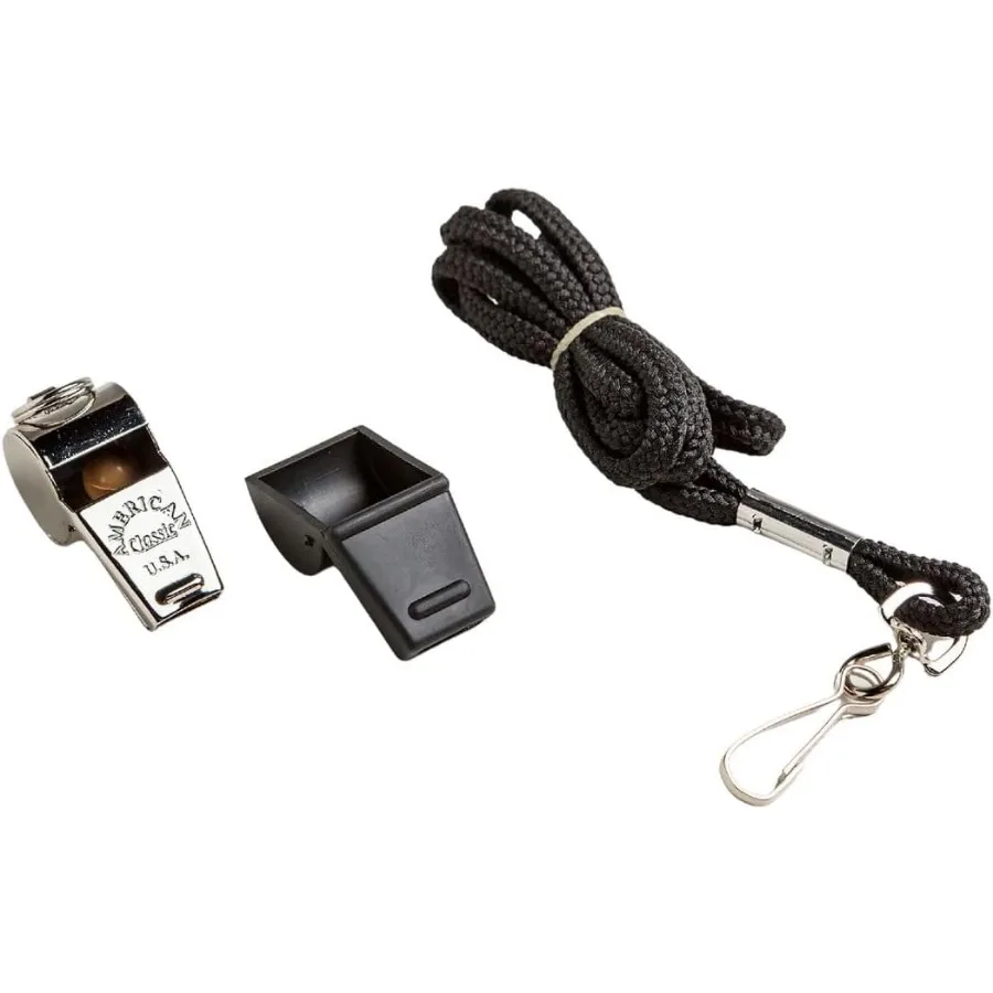 

Aan Whistle Corporation Aan Classic Whistle 126 db Solid Brass Whistle with Paracord Lanyards and SafeTTip Made in Aa