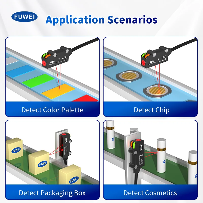 FGNS08-10PA-B Series Adjustable Photoelectric Sensor Switch 10-100mm Distance Measuring Background Inhibitory for Automation