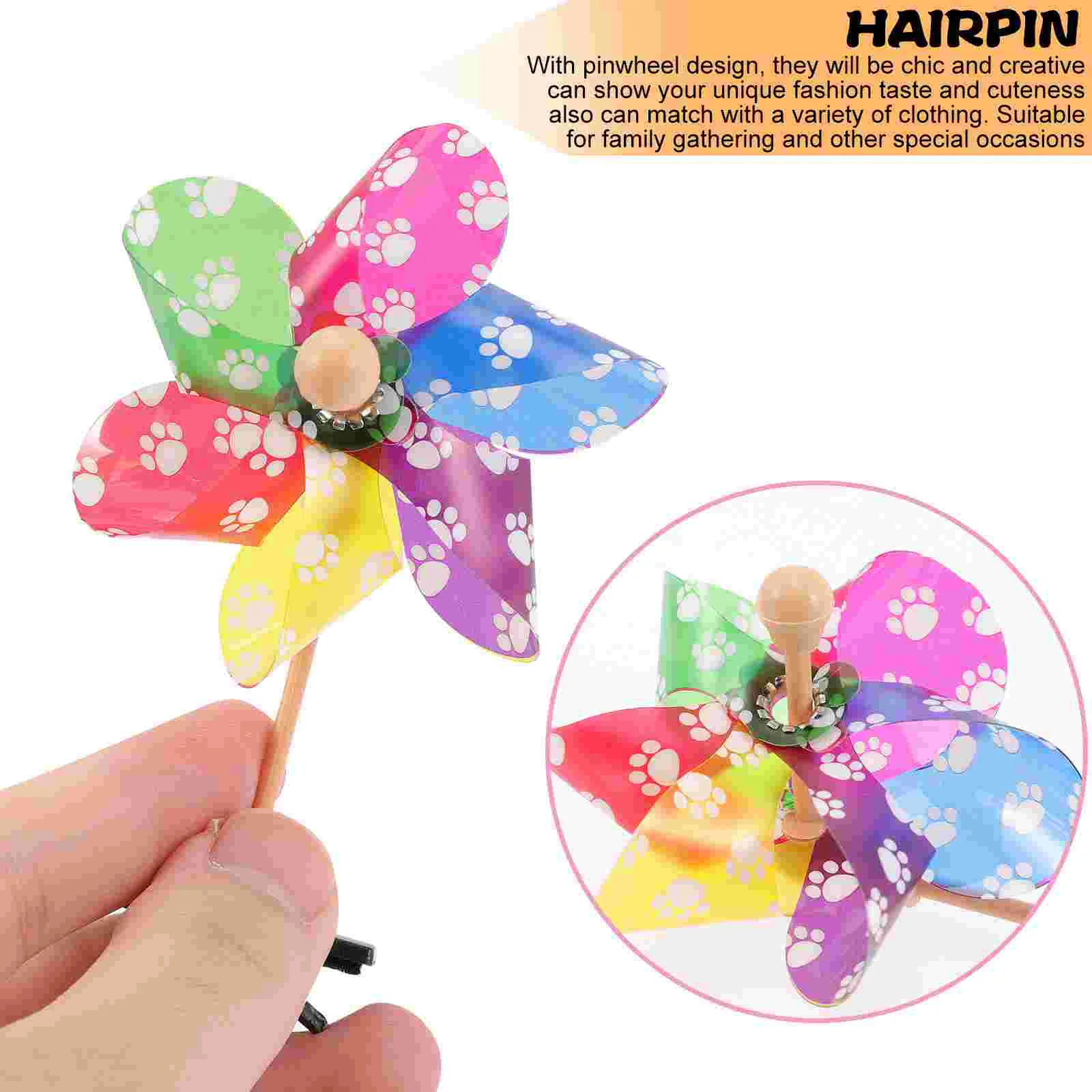 24 Pcs Windmill Hairpin Clip Mini Pinwheels Barrettes Decorative Practical Hair Accessories Women Hairstyle Toy