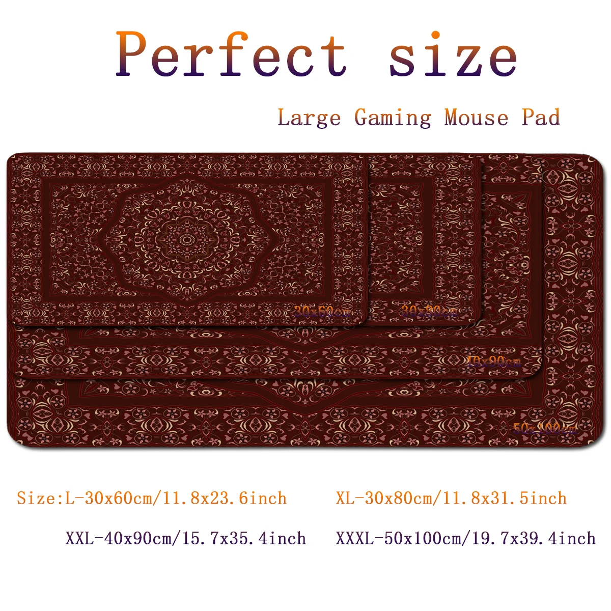 Persian Retro Style Big Mouse Pad Large Desk Mat XXL Gaming Mouse Pad Non-Slip Game Mousepad Office Mat