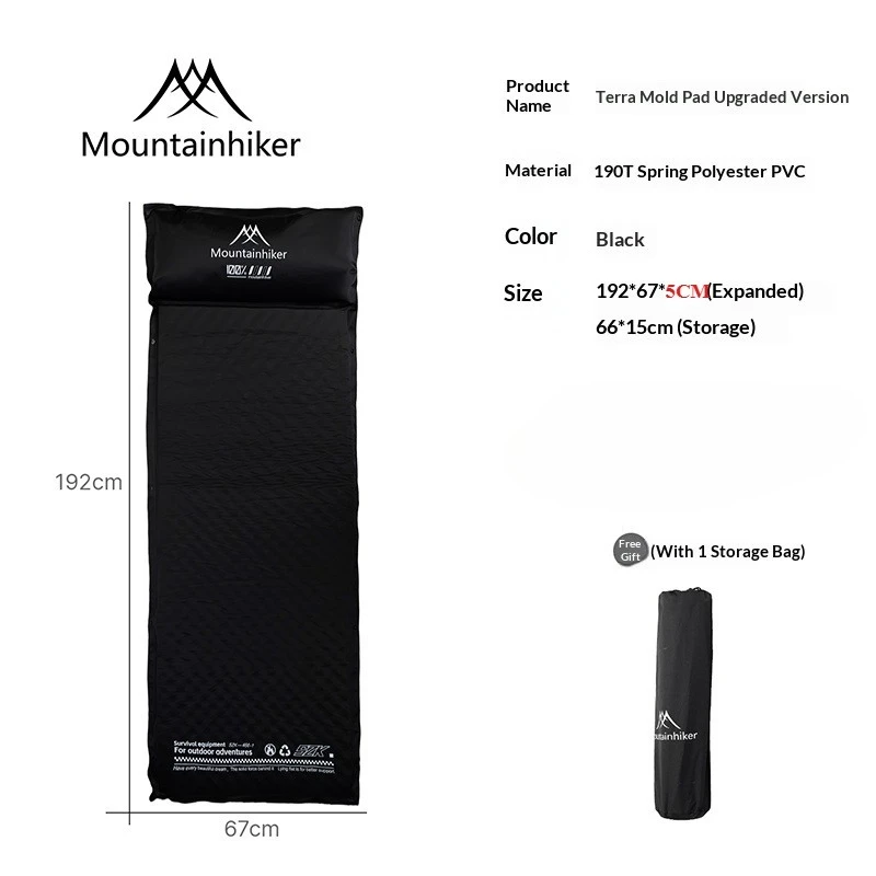 MOUNTAINHIKER Ultra-dikke 3CM & 5CM Camping Zelfopblaasbare Matras Memory Foam Enkel/Dubbel Waterdichte Mat Campingbed Mat Buiten