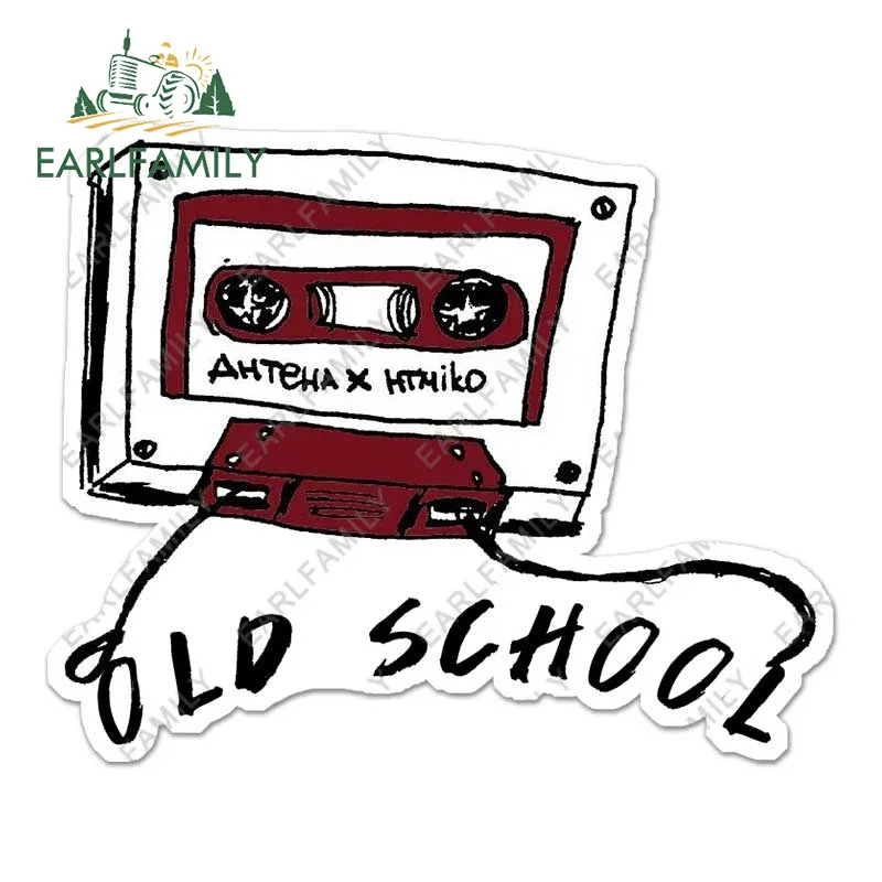 EARLFAMILY 13cm x 10.6cm for Old School Cassette Tape Car Stickers Funny Graffiti Decal Campervan Trunk Laptop Vinyl Sticker