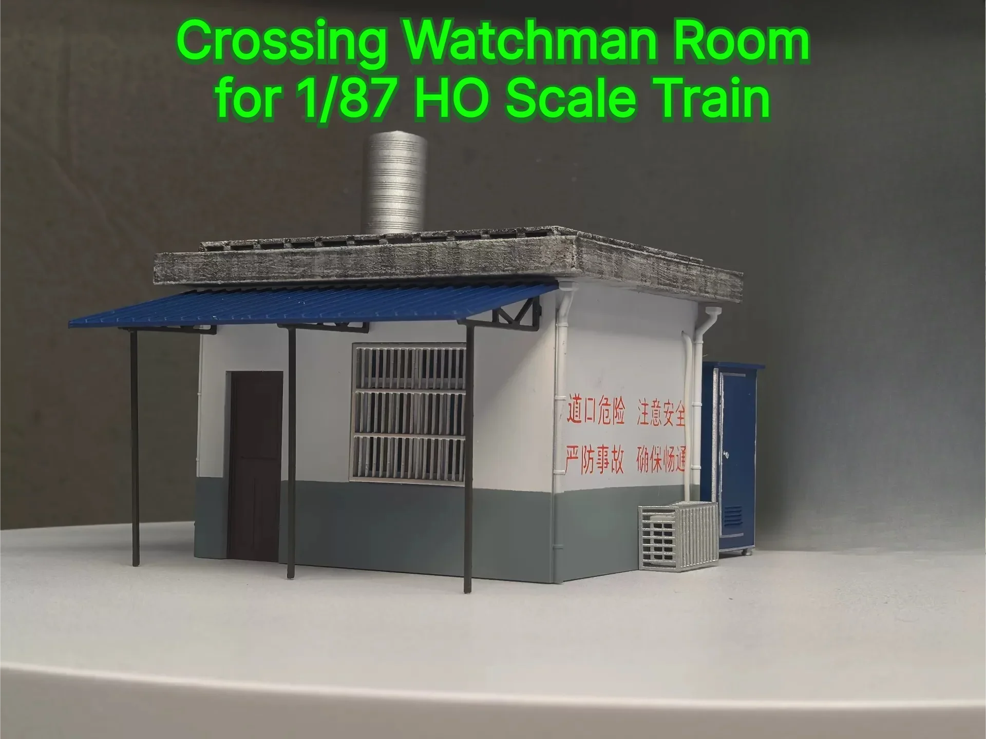 Railroad Scenery Diorama Decor HO Scale 1/87 Crossing Guard Room custom Train Model Layout Building Railway Accessory