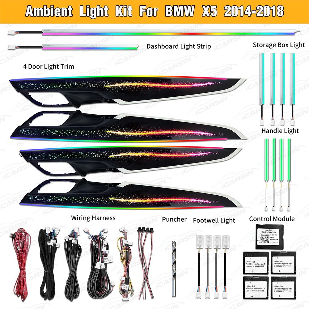 

Symphony Dynamic F15 F16 Ambient Lighting Star Kit for BMW X5 X6 2014 - 2018 Interior LED Light Accessories Trim