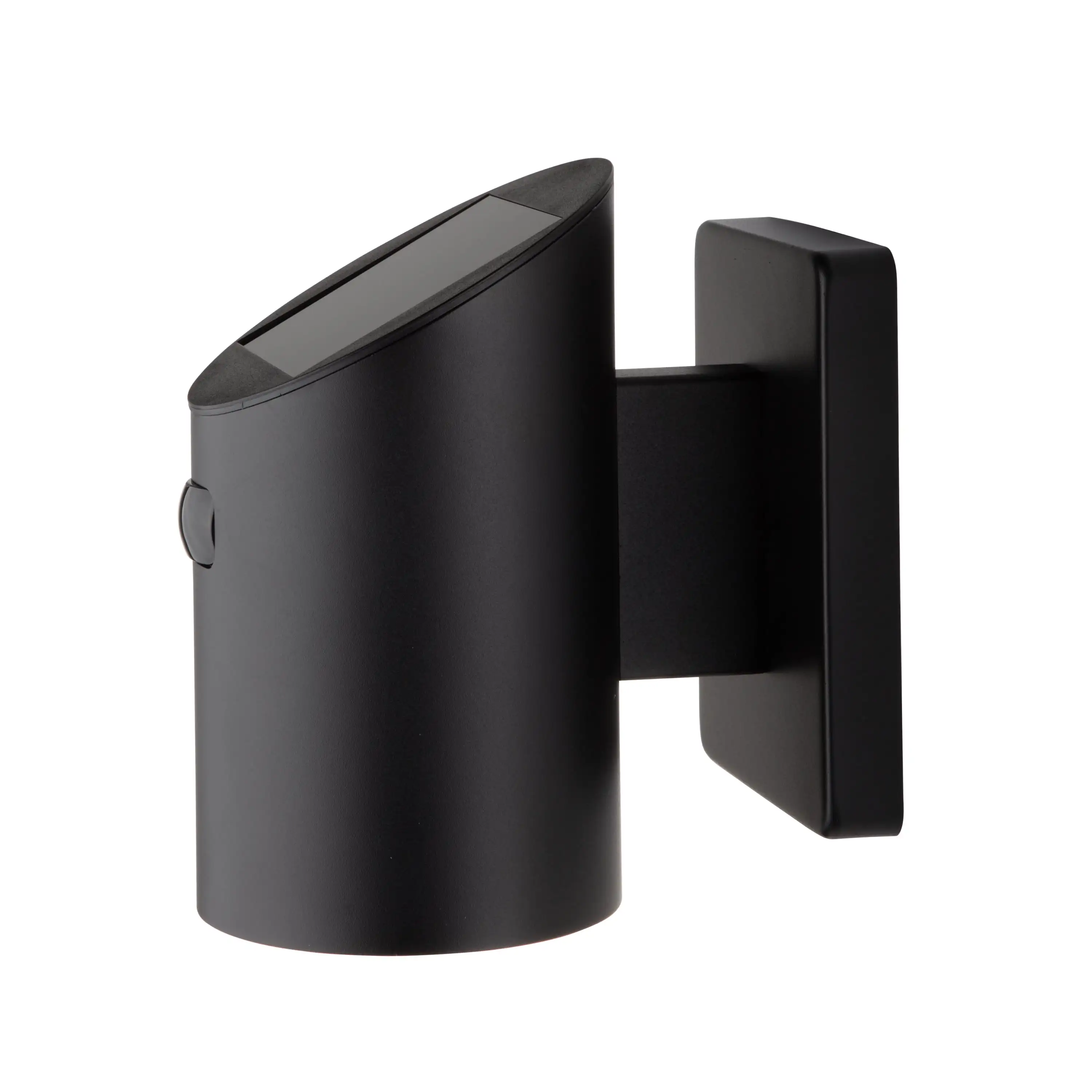 Arandela LED solar do anoitecer ao amanhecer com sensor de movimento, preta, metal, 200 lúmens