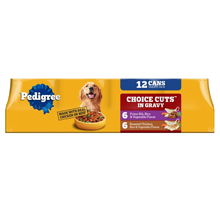 

Влажный корм для взрослых собак Choice Cuts In Gravy Prime Rib Multipack, 13.2 унции, 12 банок, идеально подходит для взрослых собак, требующих высококачественного питания.