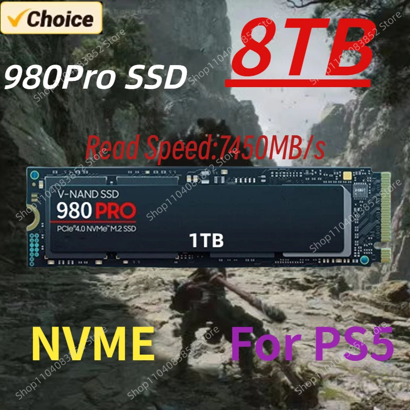 2024 New 980Pro 1TB 2TB 4TB 8TB SSD M.2 2280 Hard Disk PCle Gen4.0 x 4 NVME Internal Solid State Drive for Desktop Laptop PC PS5