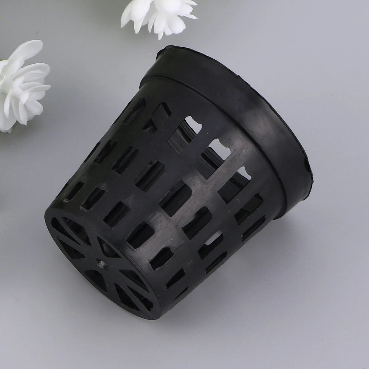

10Pcs Aquarium Plastic Water Grass Pot Basket Black Middle Size Drainage Promote Bigger Healthier Roots Water Grass Basket