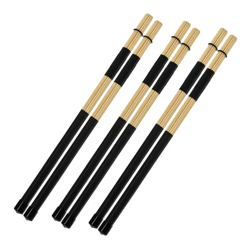 

ABVE-Music Instrument Part 3 Pairs Drumsticks Jazz Drum Sticks 19 Bundle Rods Drum Brushes Sticks Rod Drumsticks