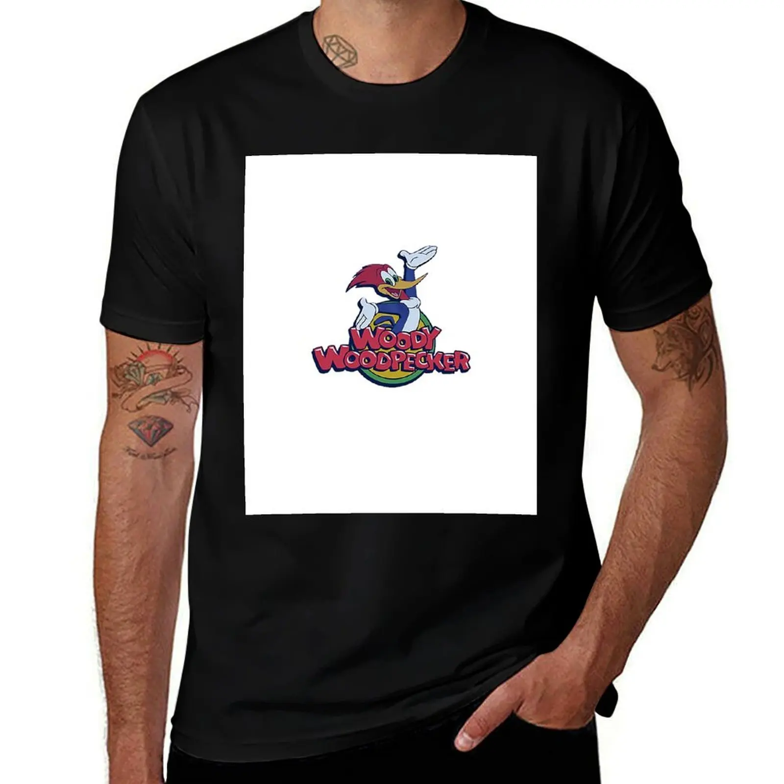 

Woodpecker logo cartoon T-Shirt men t shirt cotton 100% t shirt man plain t shirt for man T-shirt