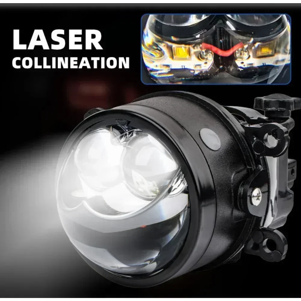 Dual Color 3000K/6000K Laser Fog Lamp Lens Projector for Clearer Visibility