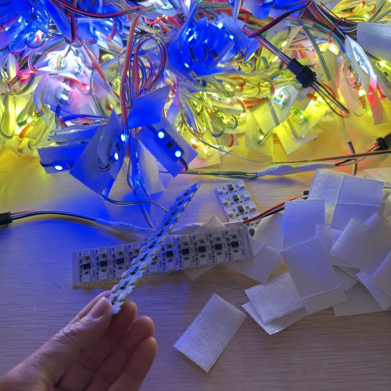 超高輝度 LED ライトビッグトライアングルデルタソフトインフレータブル凧夜飛行タコ三葉虫レイストリングライン用