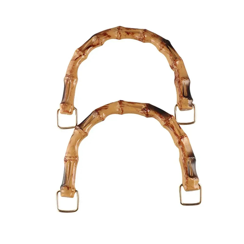 2Pcs Natural Gold Bamboo Handles Exotic Stylish U Shape Handbag Handle Handcrafted Smooth Touch Bamboo Purse Handles