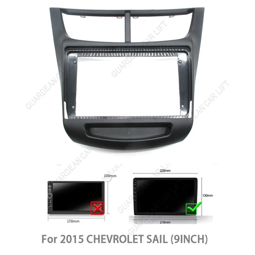 Imagen 2 del producto Fascias de Radio de coche de 9 pulgadas para 2015 CHEVROLET SAIL reproductor de marco estéreo Android 2 Din Panel de unidad principal embellecedor de tablero con cable