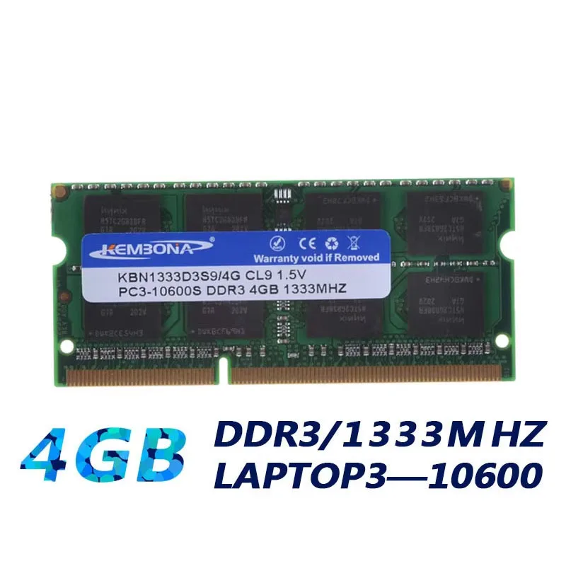 KEMBONA New Sealed DDR3 1333mhz 4GB (for all motherboarnd) PC3 10600 4GB SO-DIMM RAM Laptop Notebook MEMORY Lifetime warranty