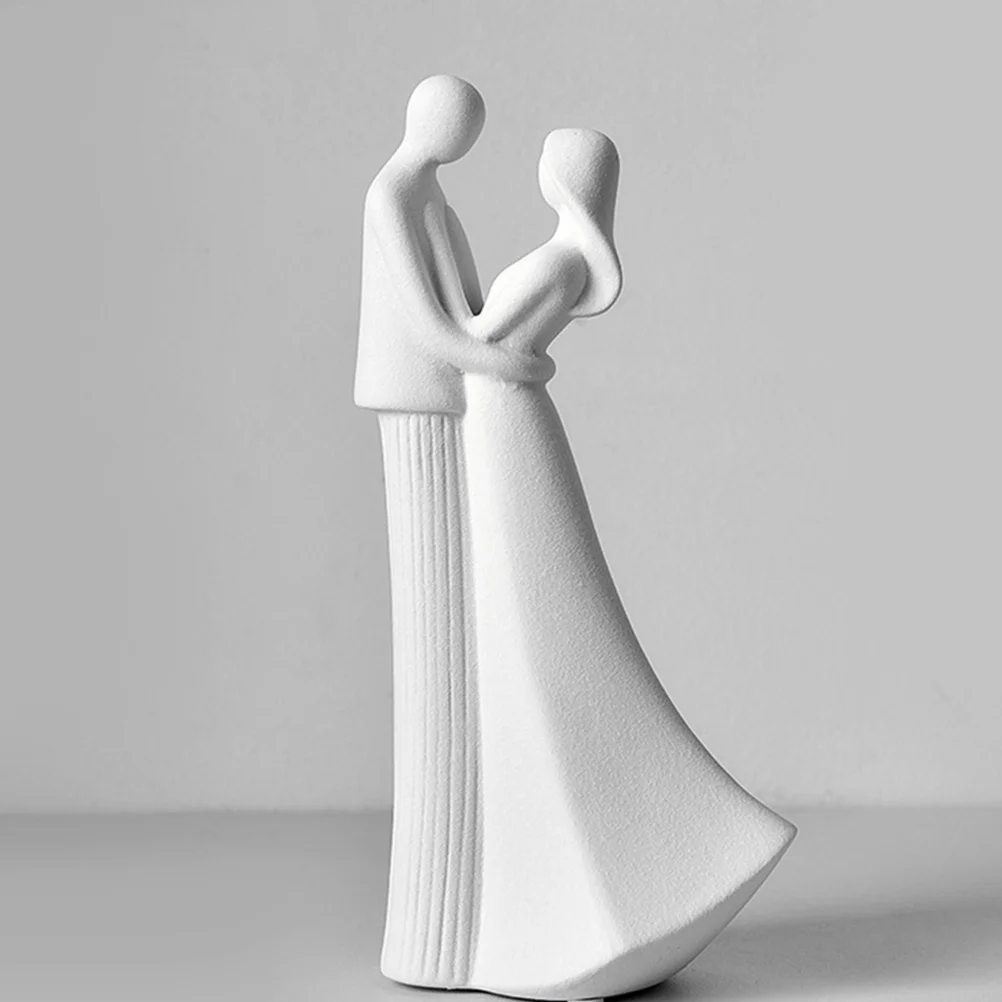 

Ceramic Couple Sculpture Lover Statue Artistic Bedroom Tabletop Decor Valentine's Day Gift Couple Sculpture Bedroom Decor