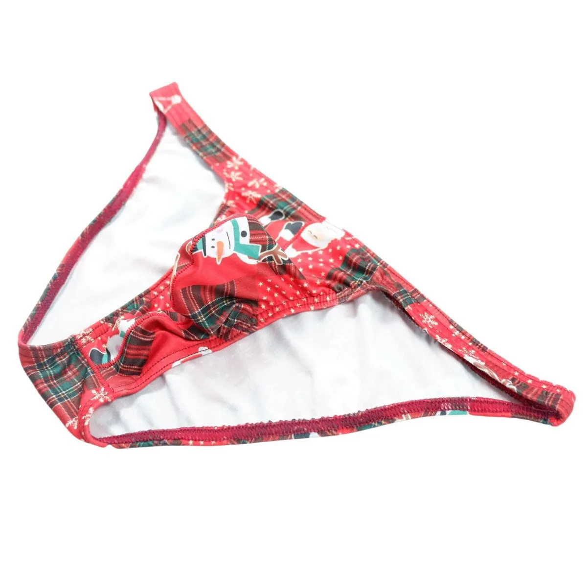 

Men's Christmas Printed Triangle Briefs Milk Silk Low Rise Sexy Breathable Soft Underwear Youth Fashion U Pouch Daily Underpants